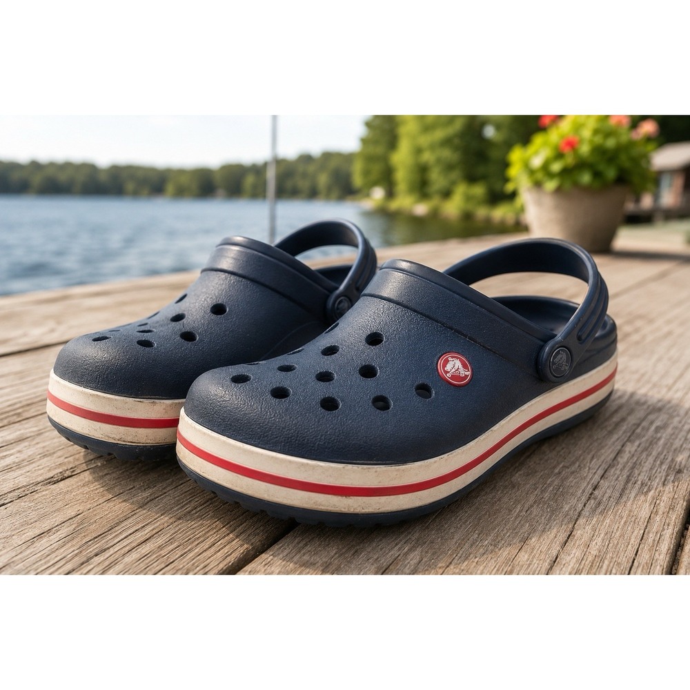 Crocs Crocband Navy Blue Clogs Men's 7 Women's 9 Slip‎ On Comfort Shoes Unisex